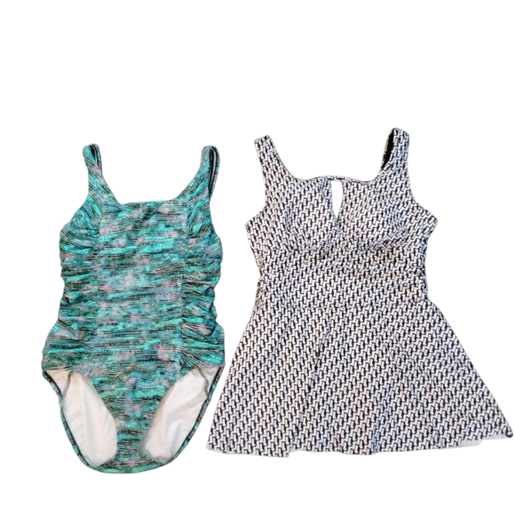 Two Plus Size Women's Swimsuits Size 16 XL One Piece Bathing Suits - Picture 10 of 13